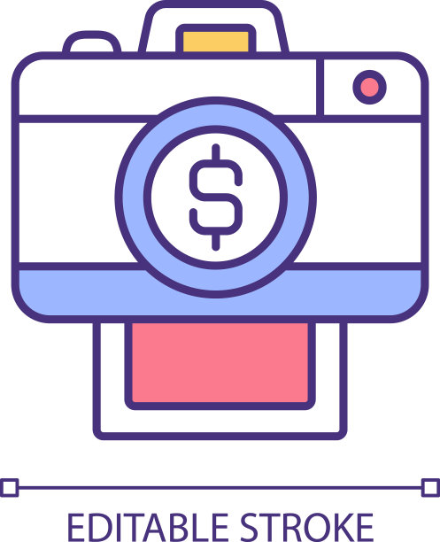 用摄影赚钱的RGB彩色图标图片下载