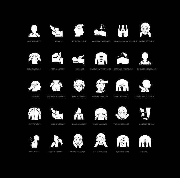 一套简单的图标按摩和手工治疗图片下载