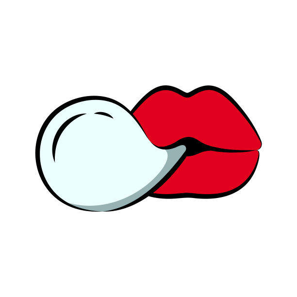 女性嘴唇吹泡泡糖美容嘴图片下载