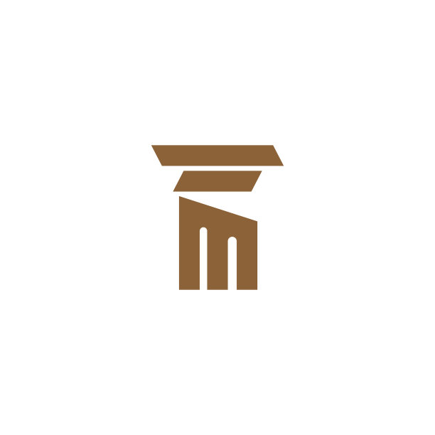 柱子图标logo扁平风格设计模板图片下载