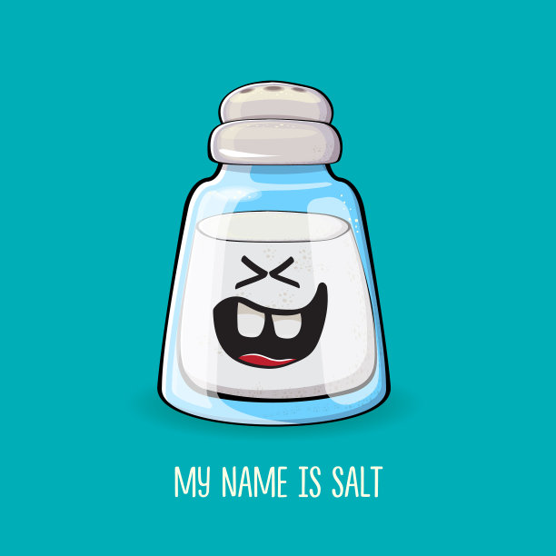 可爱的卡通盐瓶与笑脸图片下载