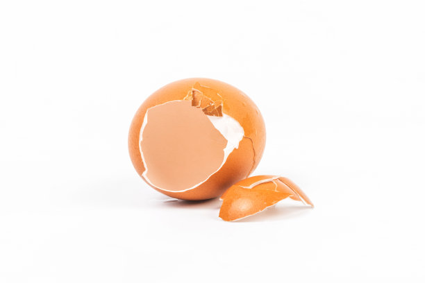 蛋壳在白色背景图片下载