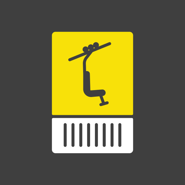 滑雪通行证字形图标在黑暗的背景冬季图片下载