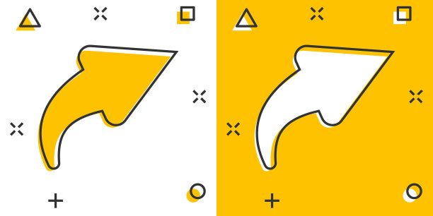 分享按钮图标在漫画风格箭头卡通图片下载