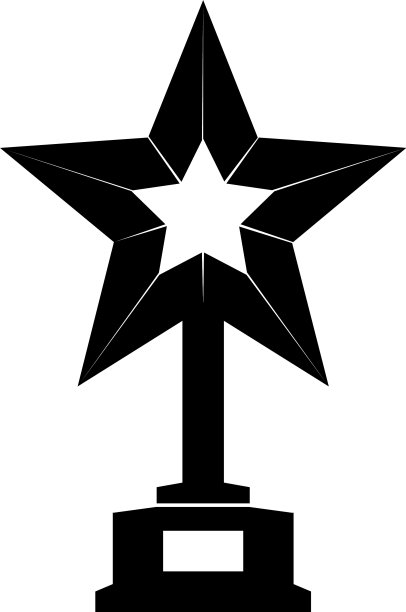 金色的碗形图标中有一颗黑色的星星图片下载