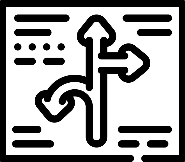 全球化方向线性图标图片下载