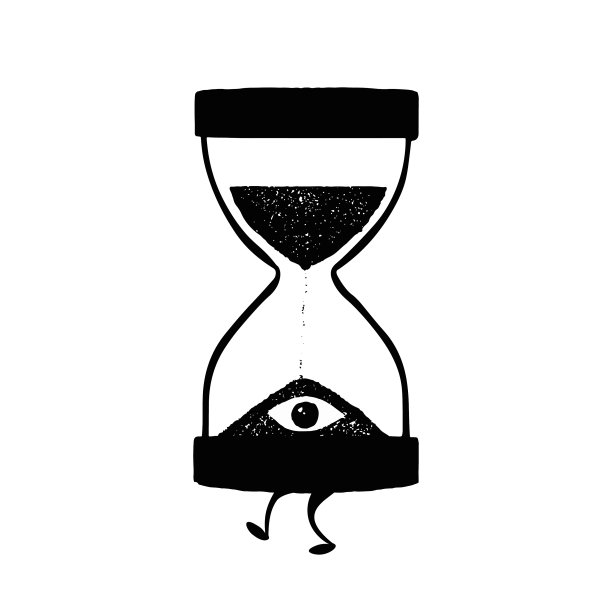 长着腿的沙漏锁着滴答作响的手图片下载