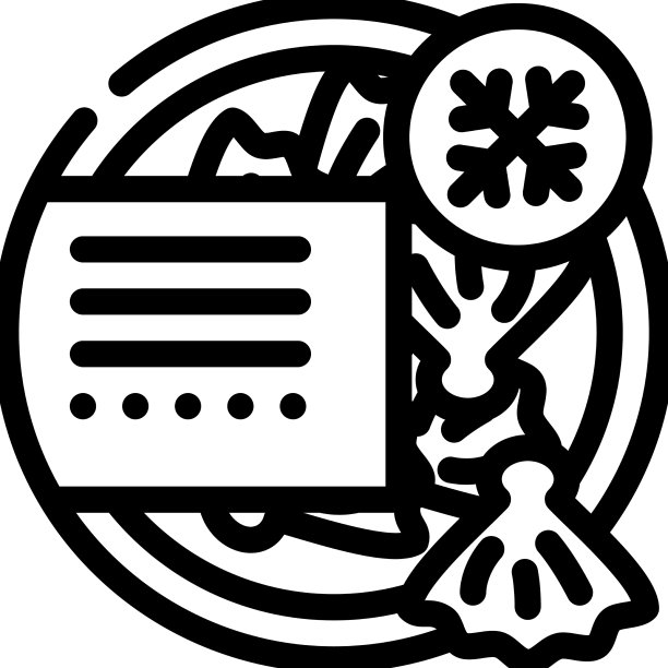 牡蛎冷冻海产线图标图片下载