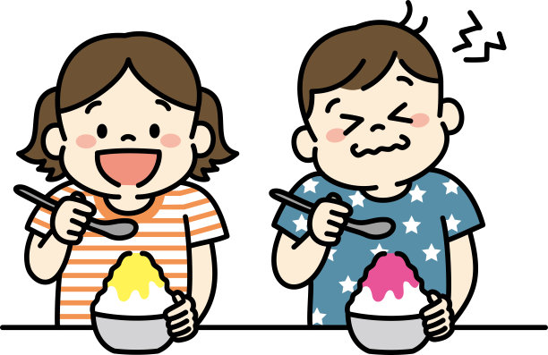 孩子们吃刨冰的插图图片下载
