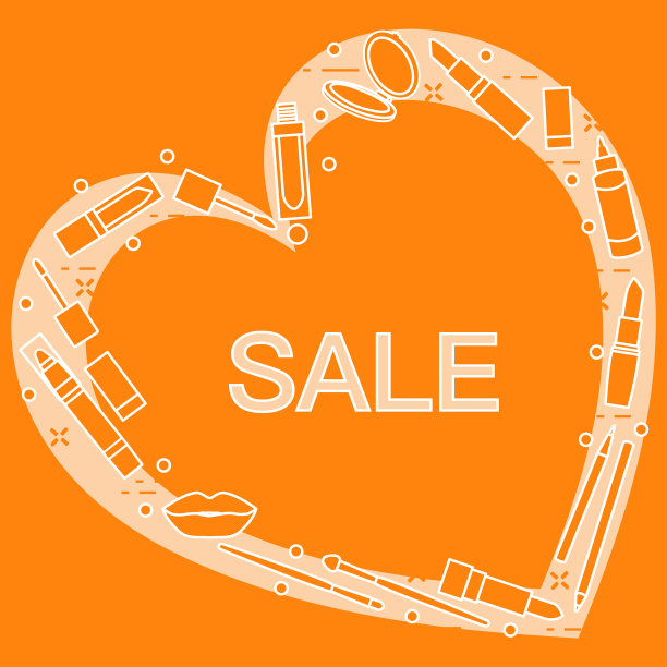 大减价购物概念装饰化妆品图片下载