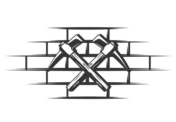 复古风格的砖墙和锤子图片下载