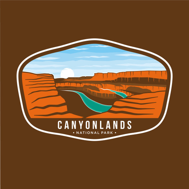 峡谷地国家公园的标志补丁标志图片下载