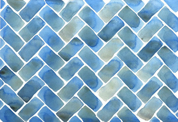 人字形水彩画图片下载