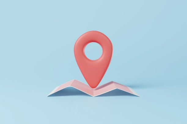 3D渲染地图上的位置大头针。旅游目的地，度假概念图片下载