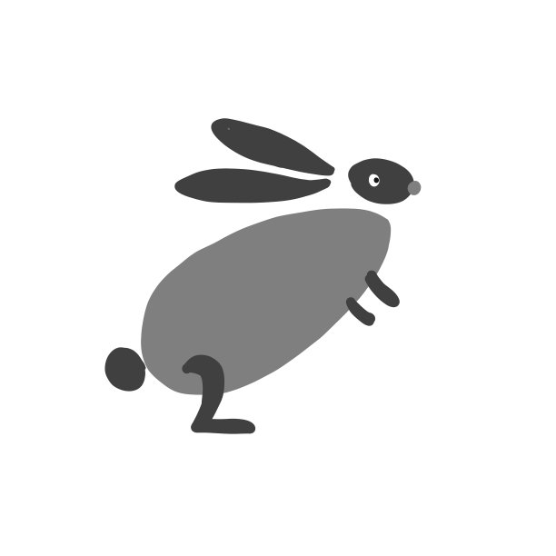 有趣的艺术兔子孤立在白色为您的设计图片下载