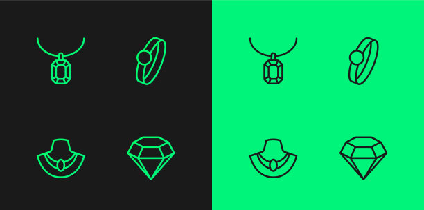 镶线钻石项链模特吊坠图片下载