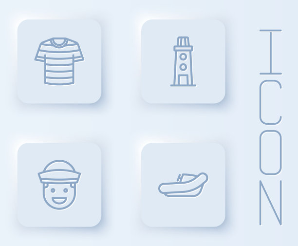 设置线条纹水手t恤灯塔图片下载