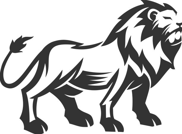 狮子站立徽吉祥物设计模板图片下载