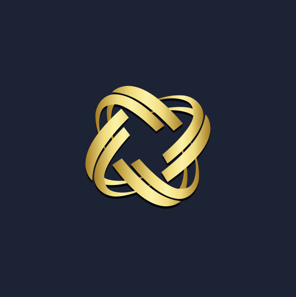 圆曲线旋涡科技金色标志图片下载