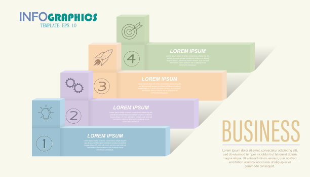 4个阶段的象形图模板信息图图片下载