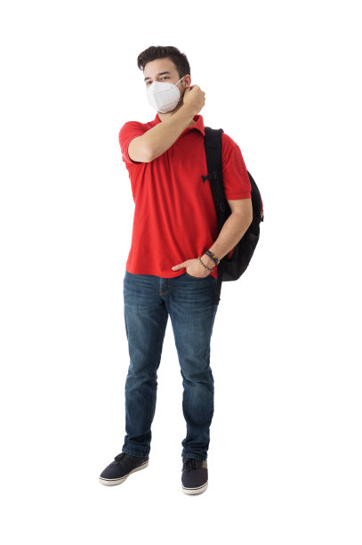 侧视图的年轻人把面具后面的耳朵图片下载