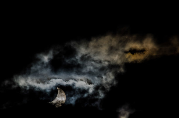 月亮和云彩，数码照片图片作为背景图片下载