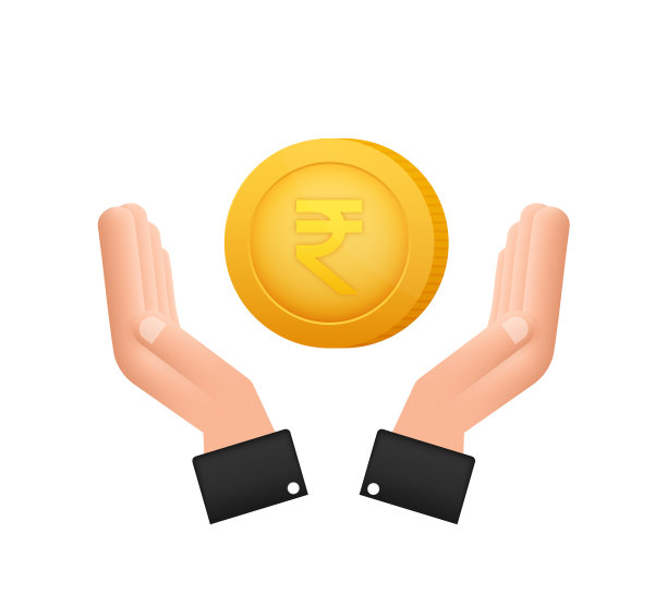 带手的卢比硬币，设计不错图片下载