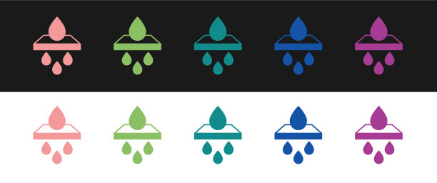 将滤水器滤芯图标隔离在黑色上图片下载