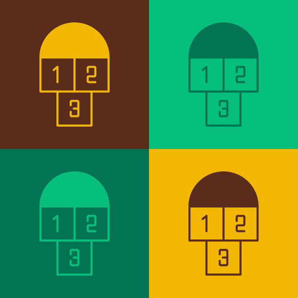 波普艺术跳房子图标孤立的颜色图片下载