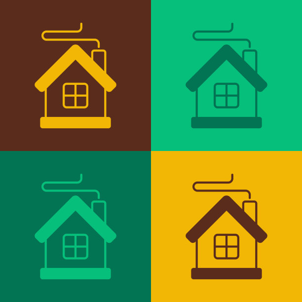 波普艺术圣诞快乐的房子图标孤立图片下载