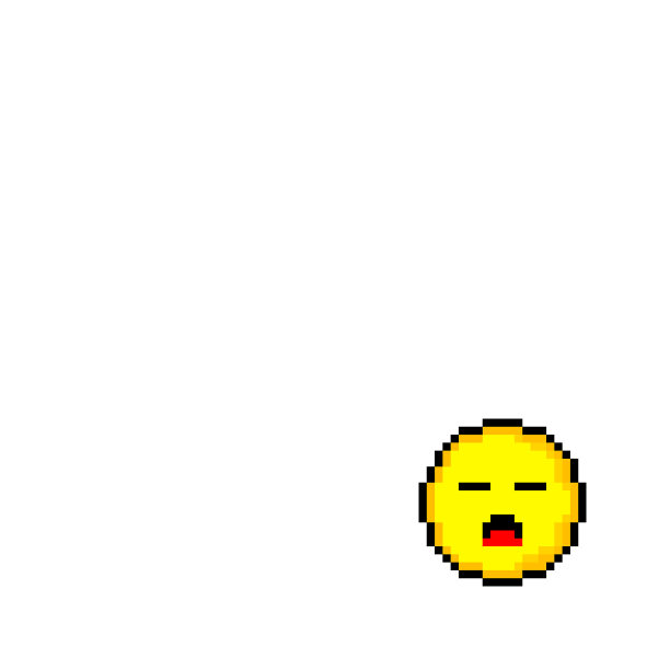 像素8位黄色圆圈与微笑隔离图片下载