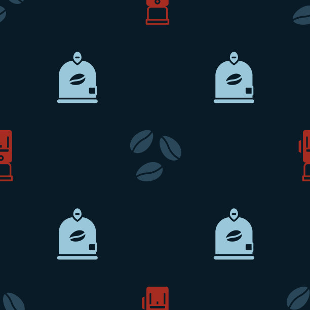 设置电动咖啡研磨机咖啡豆和袋图片下载