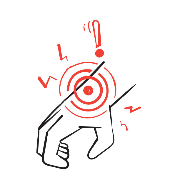 手画涂鸦腕部疼痛孤立图片下载