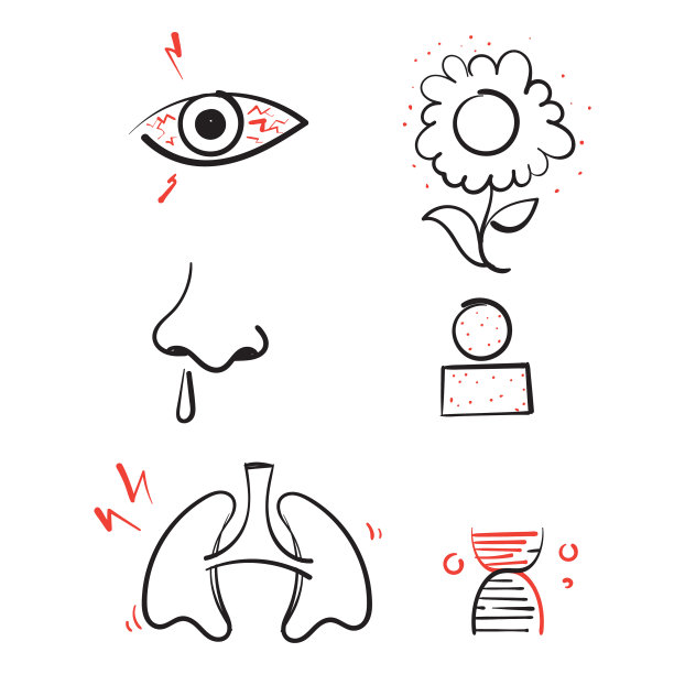 手绘涂鸦过敏症状图片下载