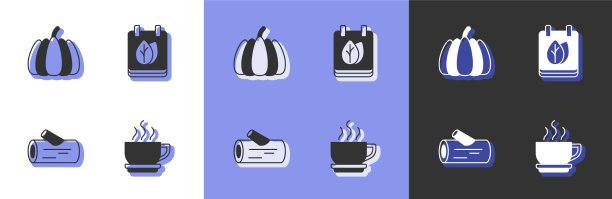 咖啡杯、南瓜、原木、日历图片下载