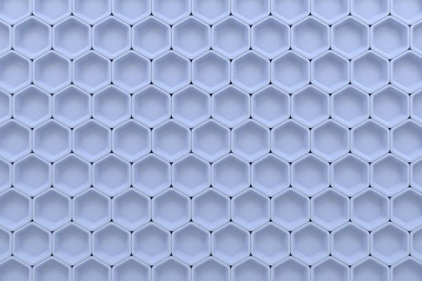 六边形的抽象背景。现代瓷砖墙。3 d渲染。图片下载