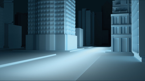 黑暗的城市有一个亮点。图片下载