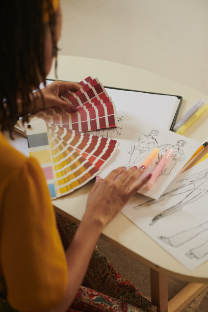 设计师工作的颜色调色板图片下载