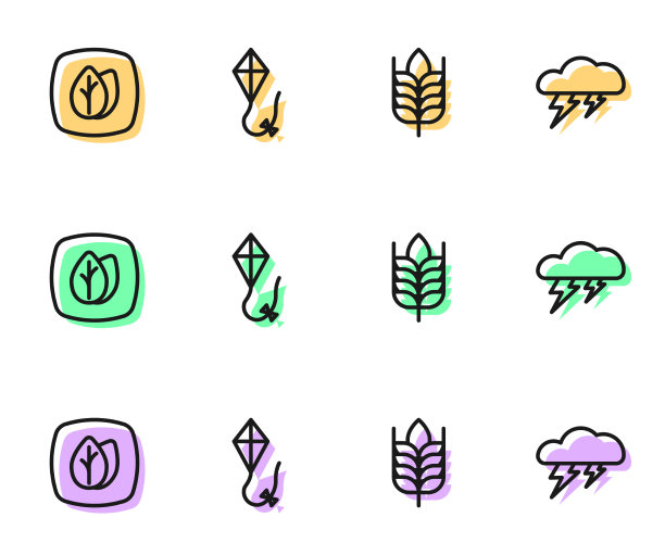 放线麦叶风筝和云、闪电图片下载