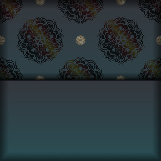 绿色梯度小册子与印度黄金图片下载