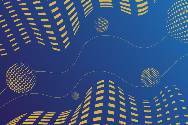 抽象蓝色波浪形孟菲斯几何背景图片下载