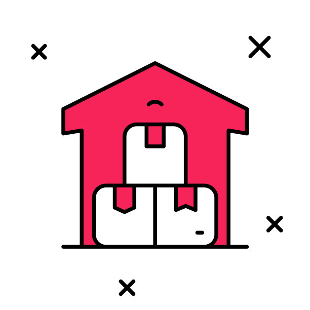 填充轮廓全仓库图标孤立上图片下载