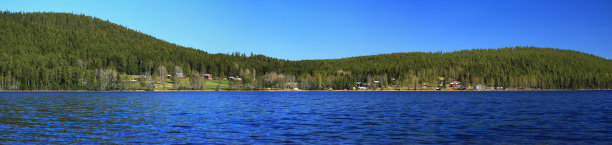 从瑞典北部湖泊到加勒焦尔小镇的全景图片下载