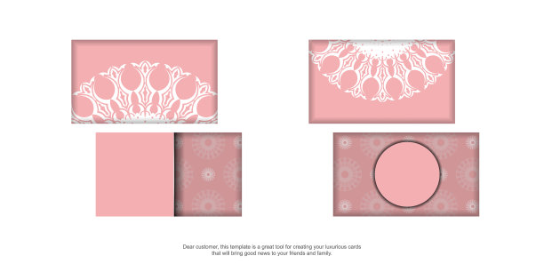 粉红色的名片与复古的白色装饰图片下载