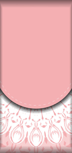 模板小册子粉红色颜色与曼荼罗白色图片下载