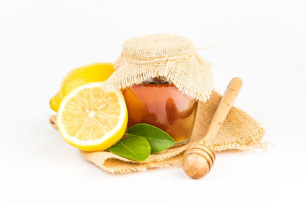 白底加柠檬的蜂蜜图片下载