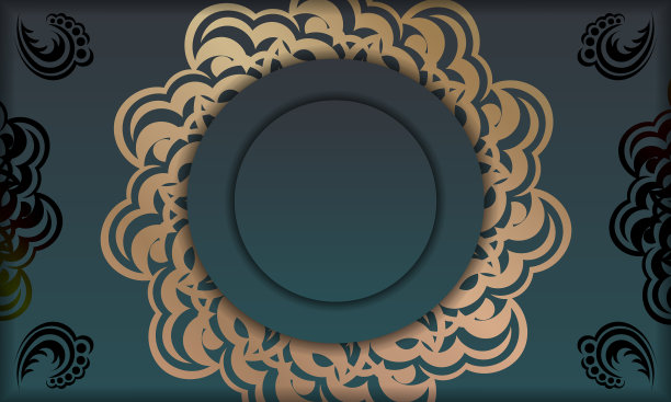 绿色梯度横幅模板与豪华黄金图片下载