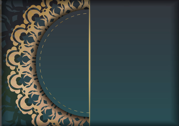 问候传单模板与梯度绿色图片下载