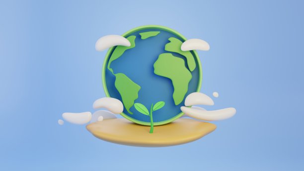 地球和云。生态产品展示横幅模板背景。模拟设计的最小场景。3 d渲染插图。图片下载