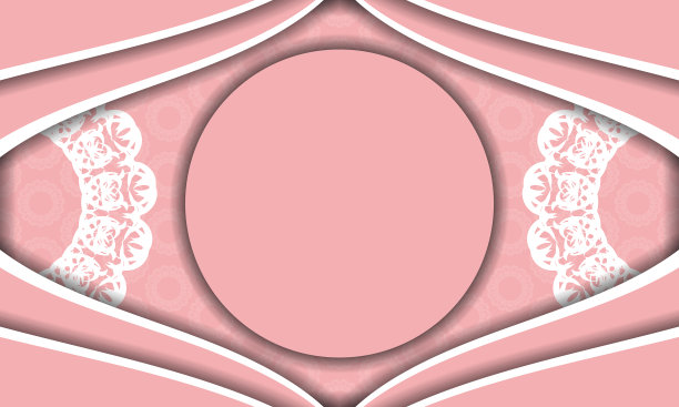 横幅粉红色与复古的白色图案的设计图片下载